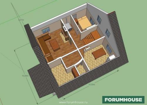 Бюджетный дом. Добротный дом размером 8х8 за 350 тыс. руб.