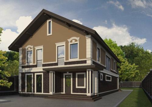 Как покрасить фасад дома в два цвета. Подобрать по 69+ фото модных сочетаний с крышей, декором, окнами, цоколем: комбинация, палитра, онлайн