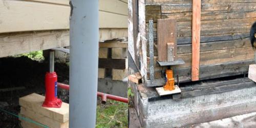 Как поднять дом и залить фундамент. Как поднять деревянный дом и залить фундамент